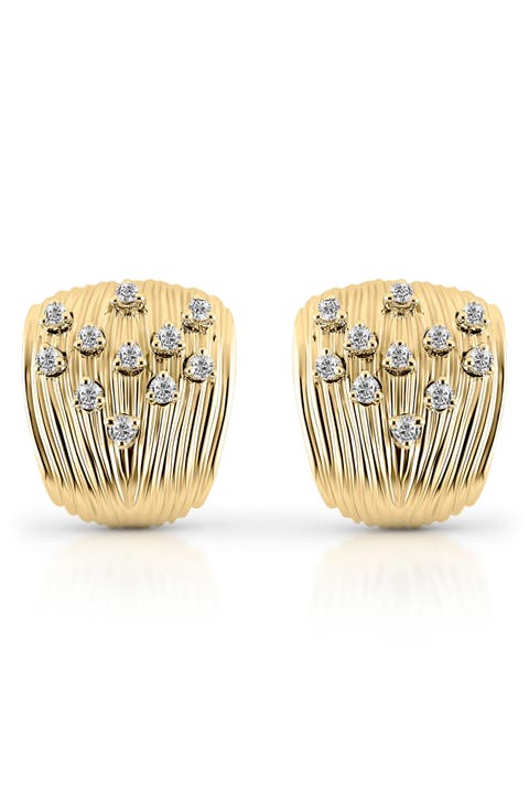 Bahia 18k Gold Diamond Hoop Earrings