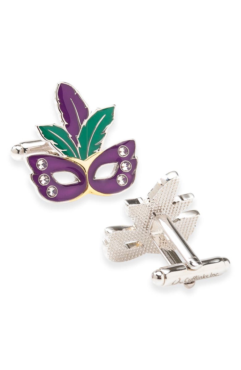 Cufflinks, Inc. Mardi Gras Mask Cuff Links, Alternate, color, 