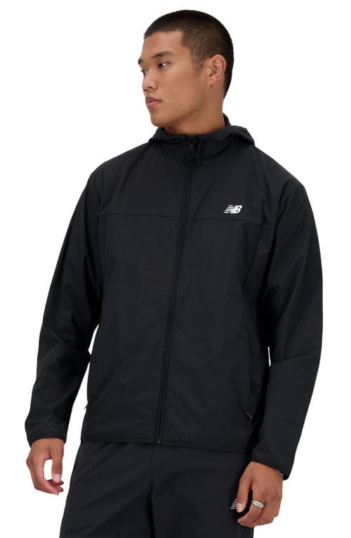 New Balance Athletics Woven Nylon Hooded Jacket In Black