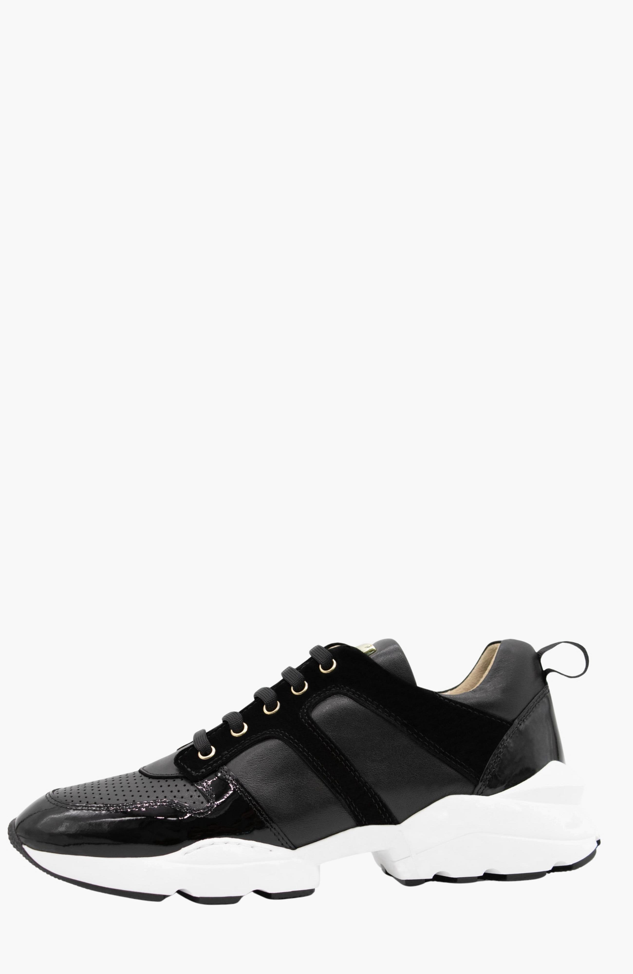 Little Bear Leather Sneakers, Alternate, color, Black