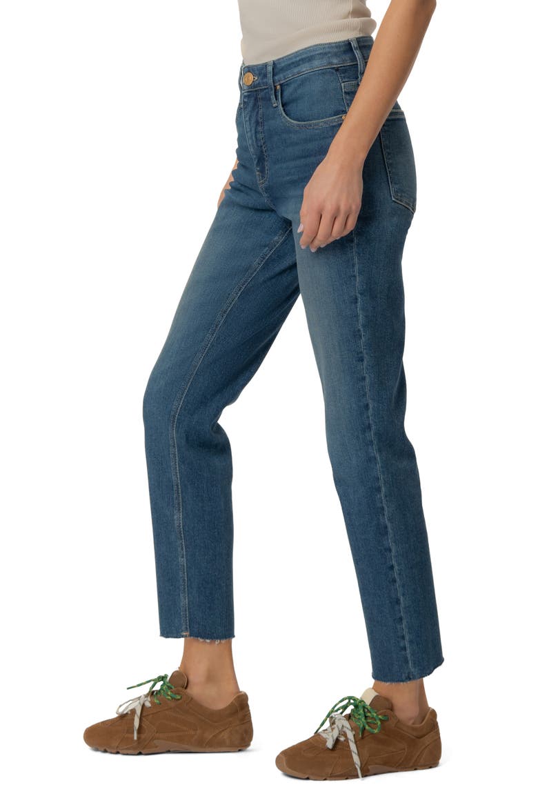 Rachael High Waist Raw Hem Crop Mom Jeans, Alternate, color, GRANT