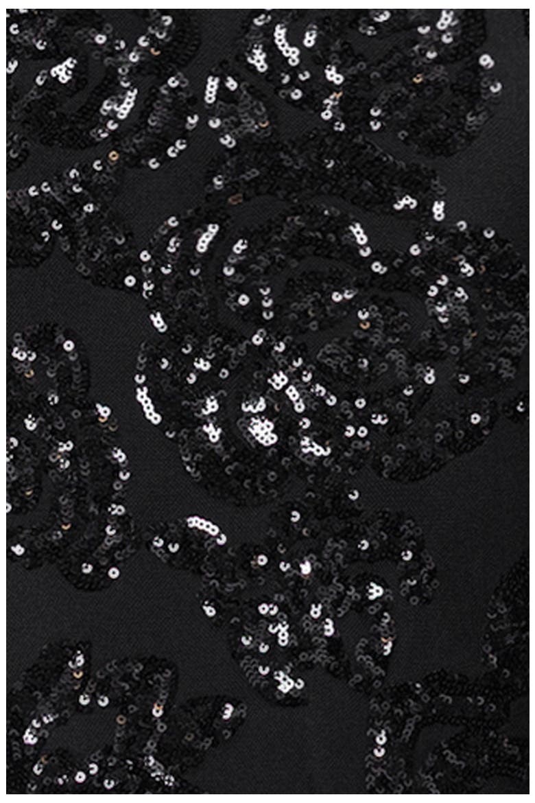 Sequin Rose Gown, Alternate, color, BLACK