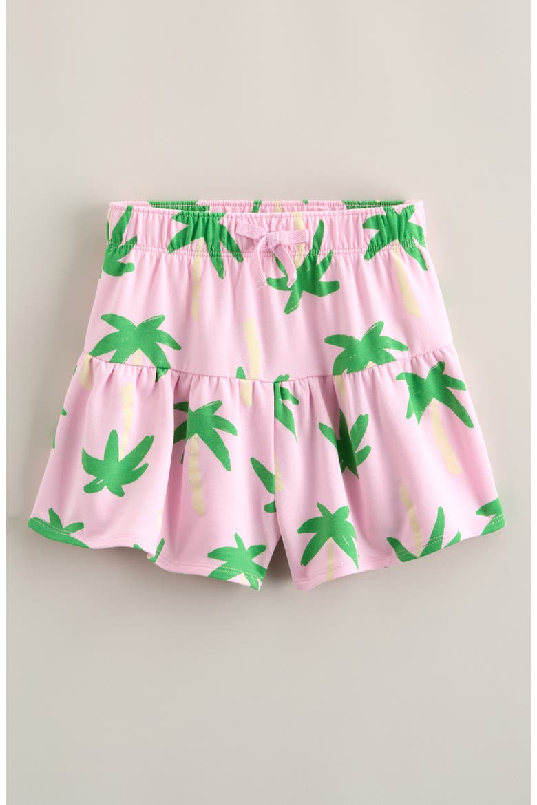 Kids' Flared Shorts, Main, color, PINK OPAL PAINTED PALMS