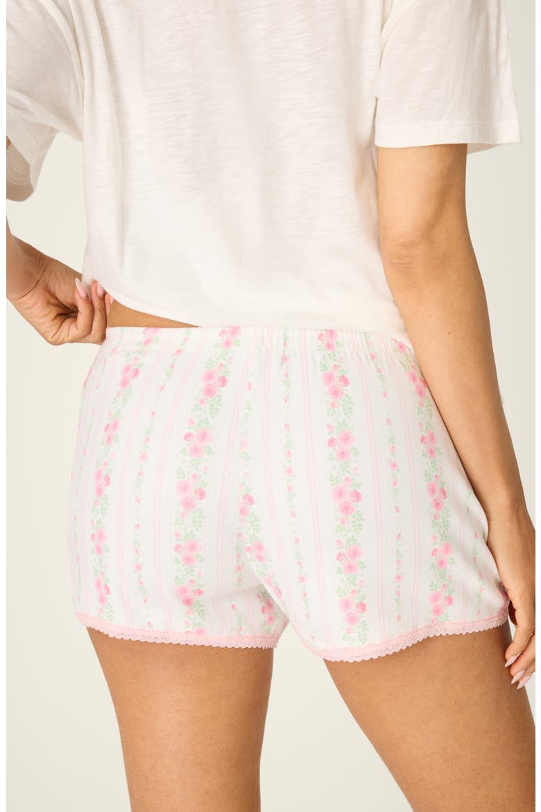 Roses Are Pink Double Brushed Pointelle Pajama Shorts, Alternate, color, IVORY