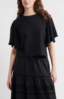 Treasure & Bond Flutter Sleeve Cotton T-Shirt