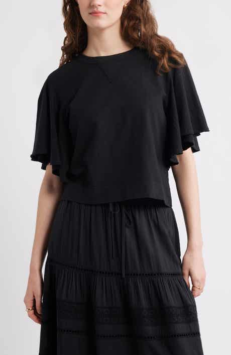 Treasure & Bond Flutter Sleeve Cotton T-Shirt