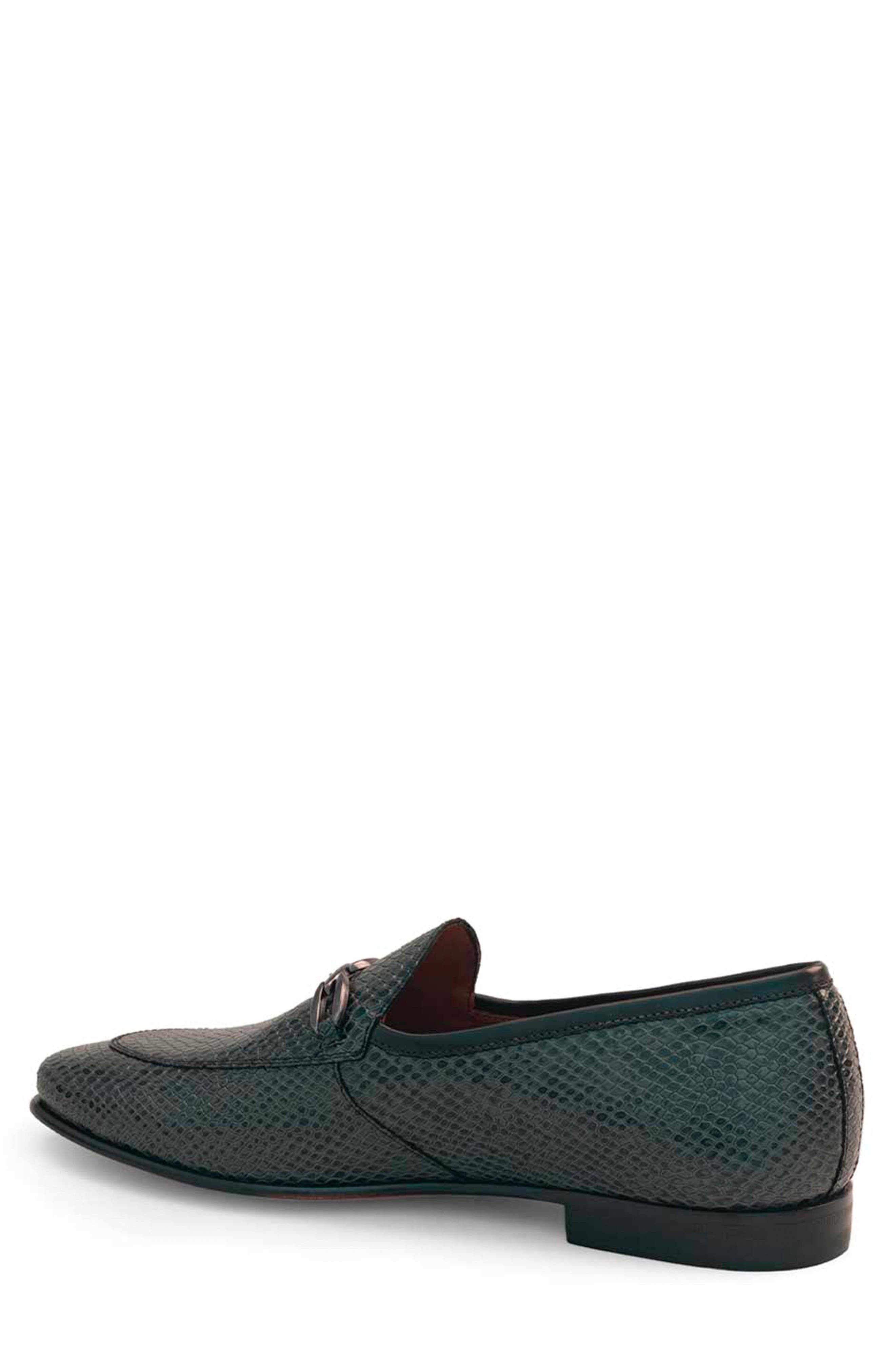 Mezlan Bit Ornament Python Embossed Leather Loafer, Alternate, color, 