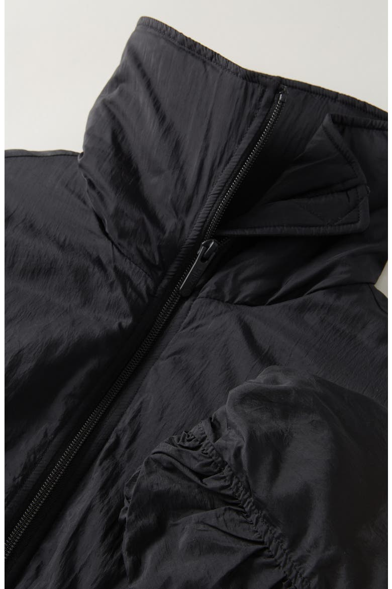 Kids' Ruched Crop Jacket, Alternate, color, BLACK