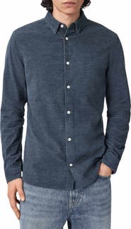 AllSaints Lorella Rib Cotton Button-Up Shirt