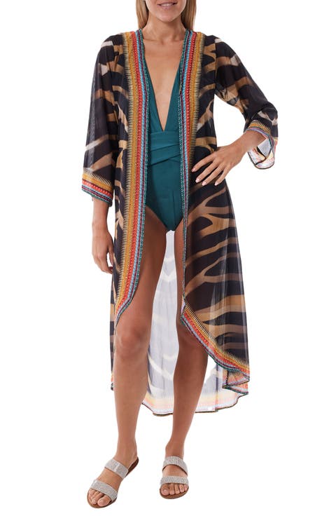 Stripe Chiffon Cover-Up Duster