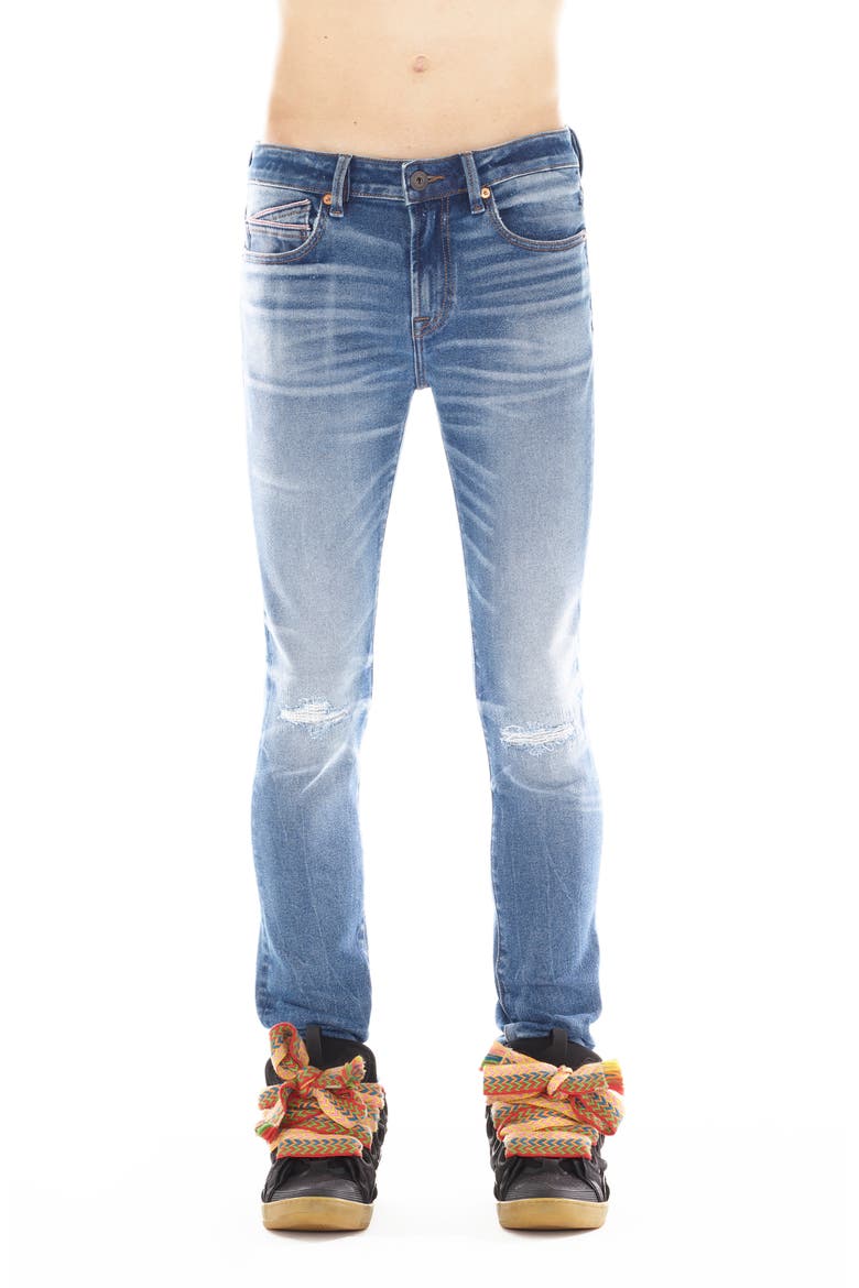 Punk Ripped Super Skinny Jeans, Main, color, REID