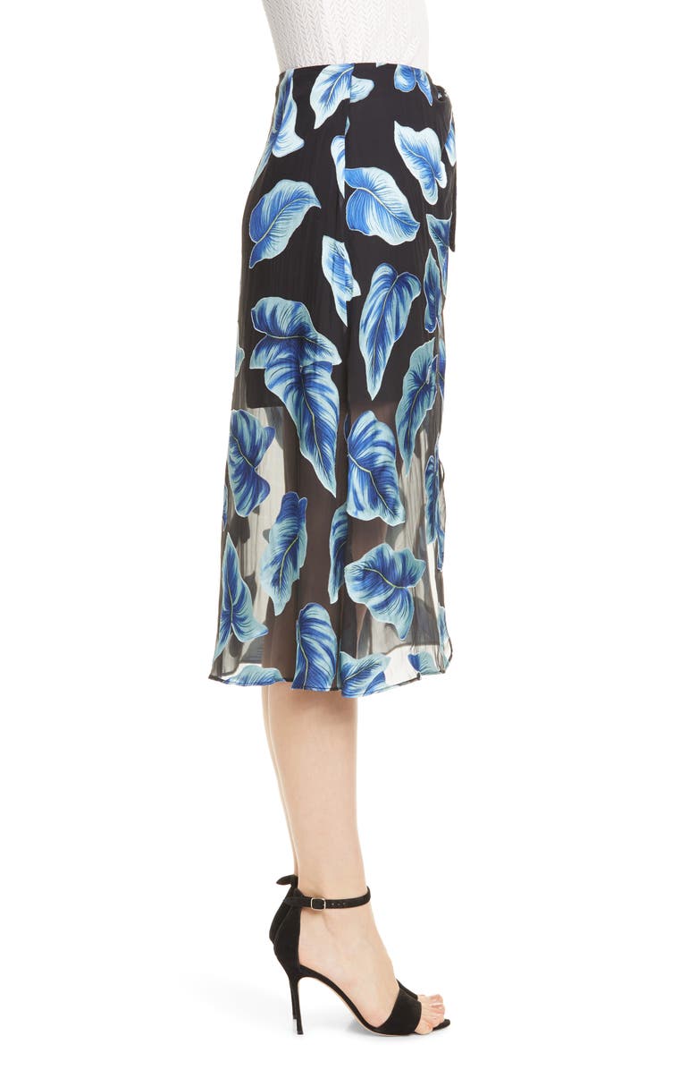 Alice + Olivia Lumi Tie Wrap Midi Skirt, Alternate, color, 