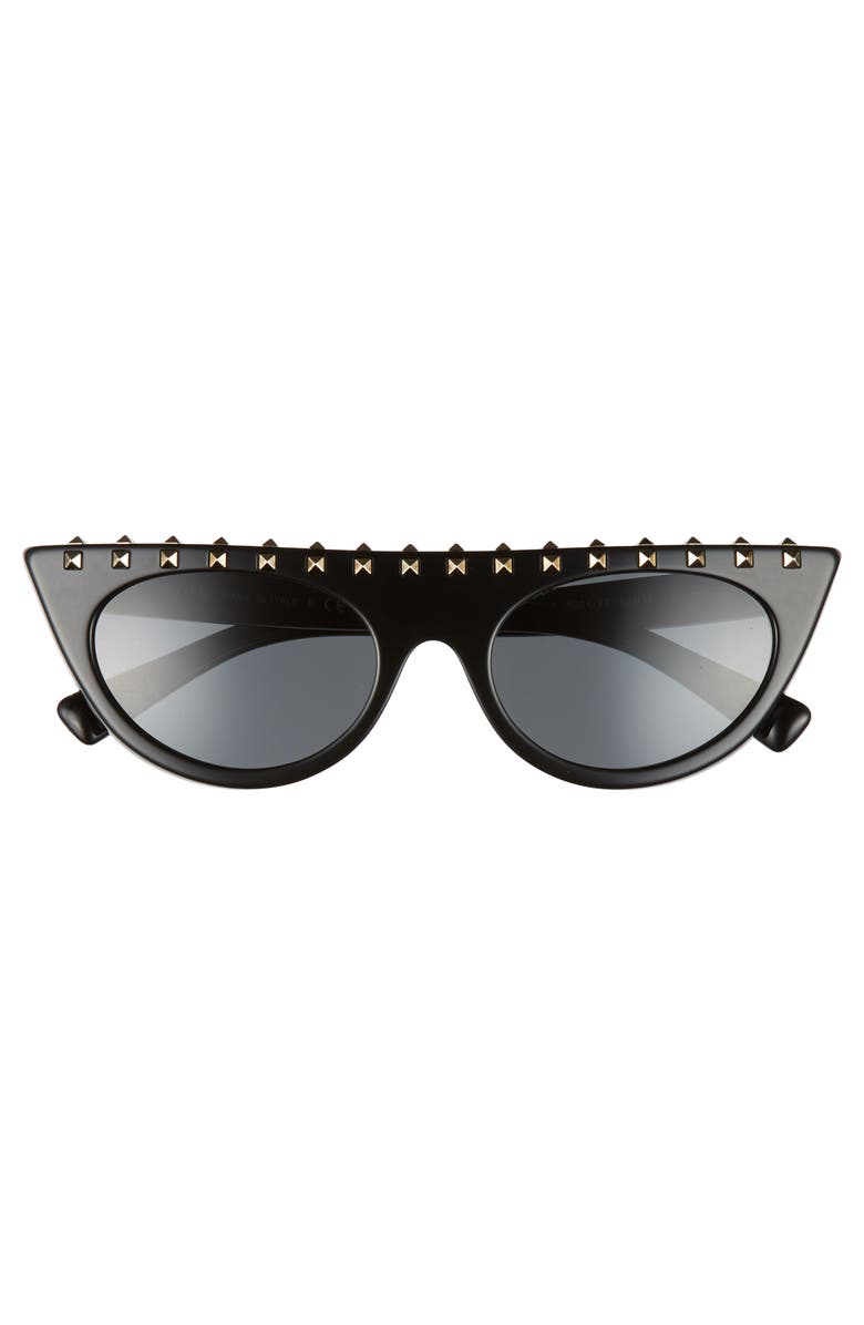 Valentino 52mm Rockstud Flat Top Sunglasses, Alternate, color,