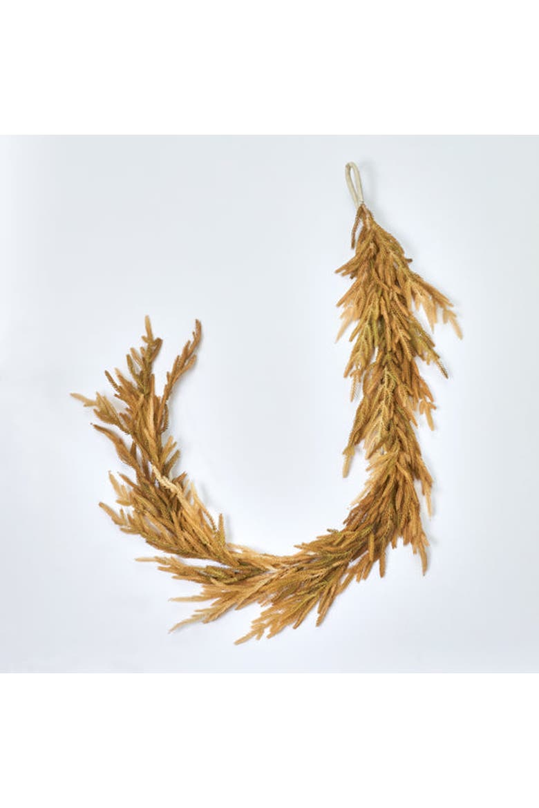 Dried-Look Wheat Grass Neutral Tone Norfolk Pine Fall Hanging Garland Autumn Table Runner, Main, color, Beige