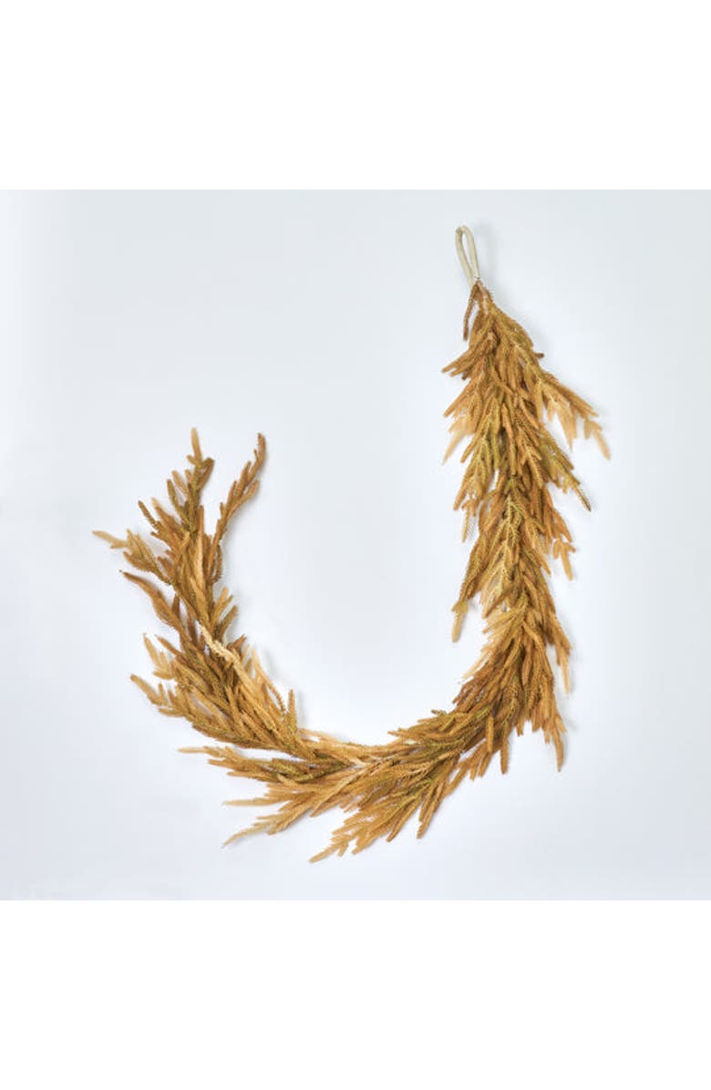 Darby Creek Trading Dried-Look Wheat Grass Neutral Tone Norfolk Pine Fall Hanging Garland Autumn Table Runner, Main, color, Beige