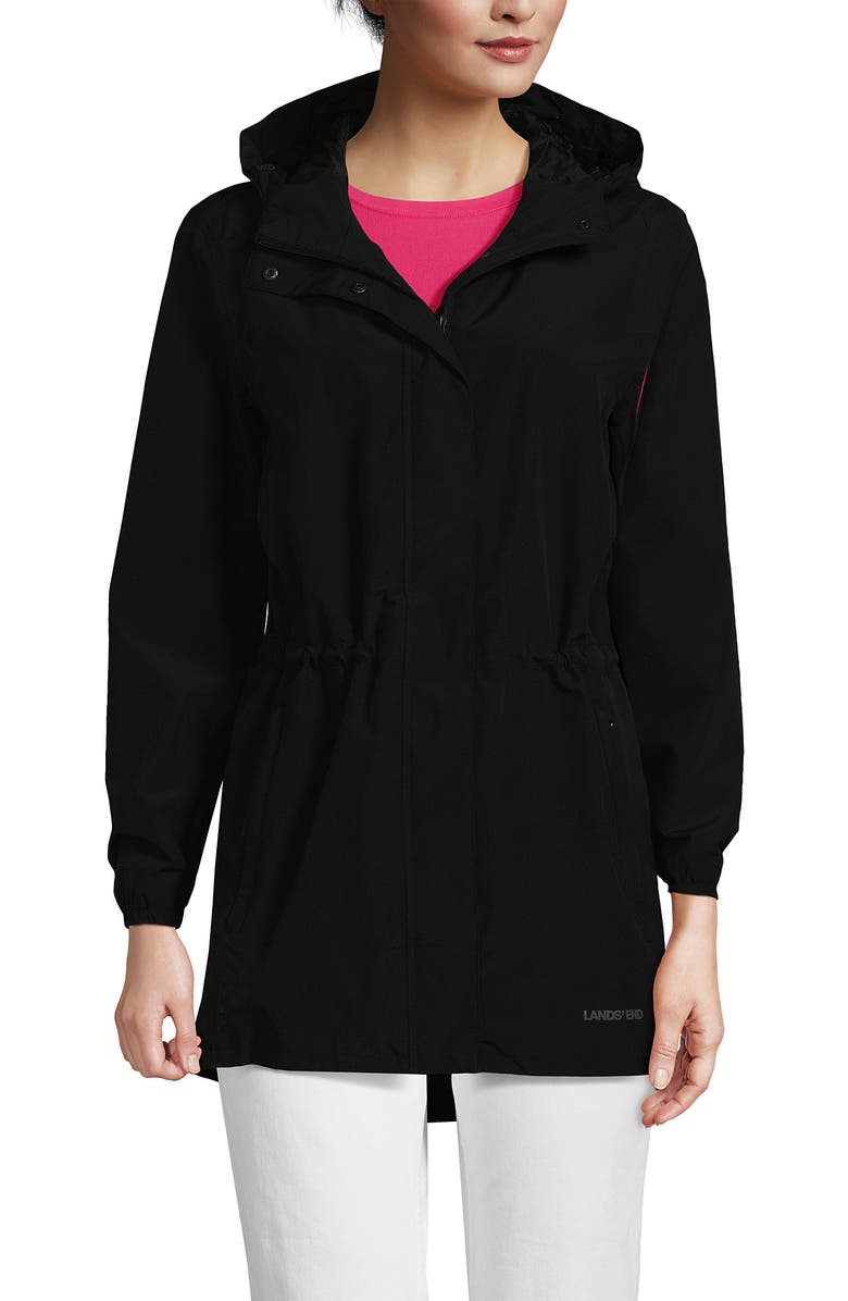 Lands' End Squall Packable Waterproof Raincoat, Main, color, Black