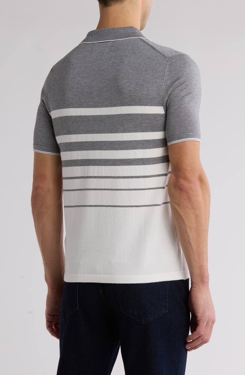 DENIM AND FLOWER Stripe Quarter Zip Polo, Alternate, color,