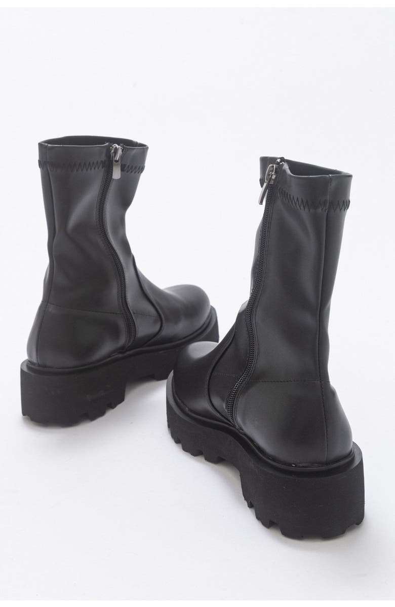 Prologue Shoes Rush Bootie, Alternate, color, Black Faux Leather