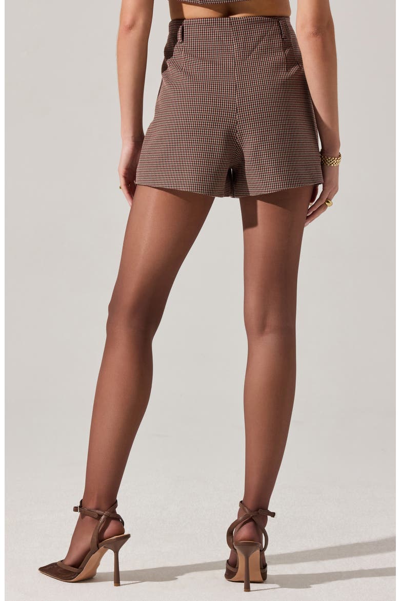 Gisselle Plaid Shorts, Alternate, color, BROWN WINE PLAID