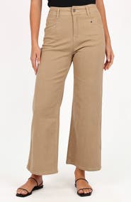Petal & Pup Parson Topstitch Detail Crop Wide Leg Pants