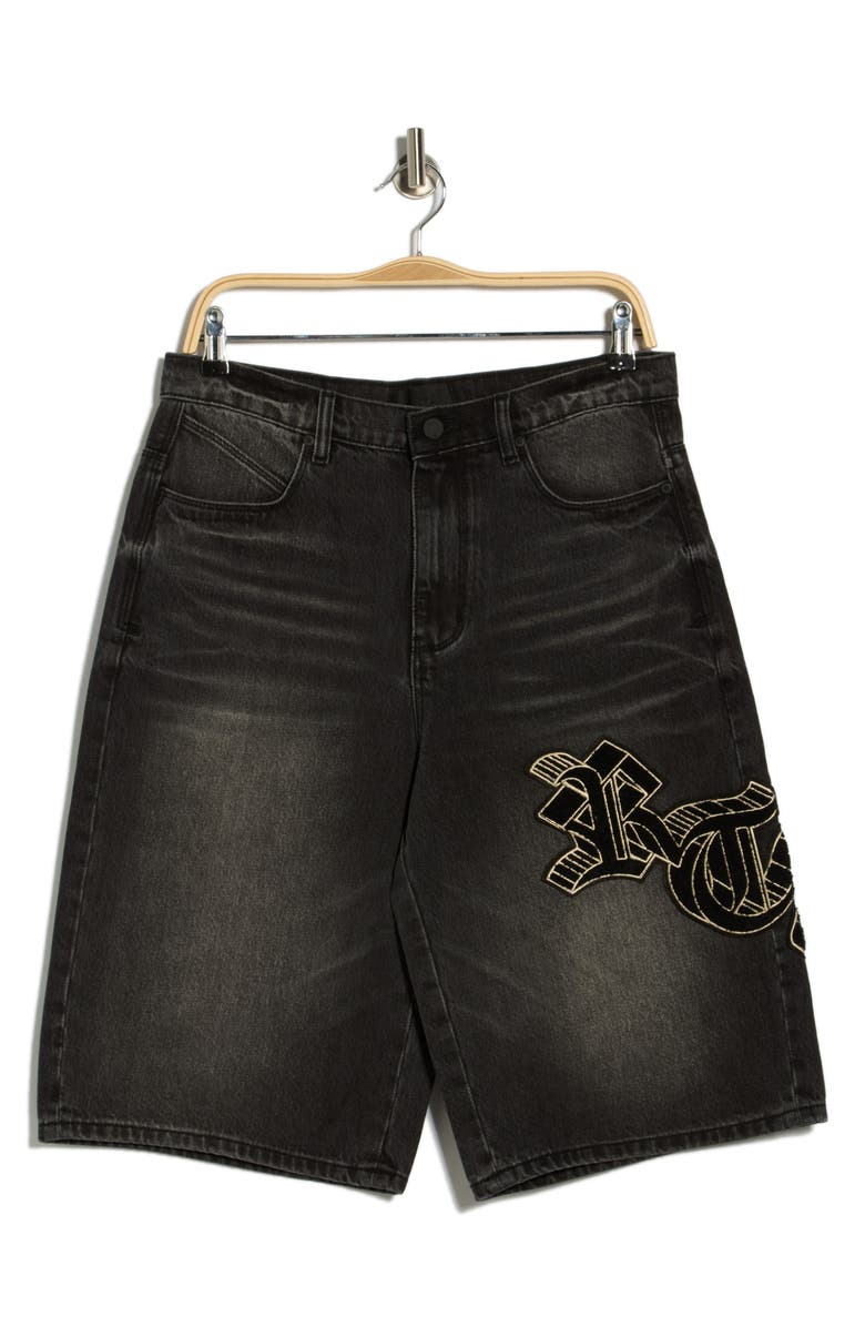 RtA Gustavo Denim Shorts, Main, color, Charcoal Drift