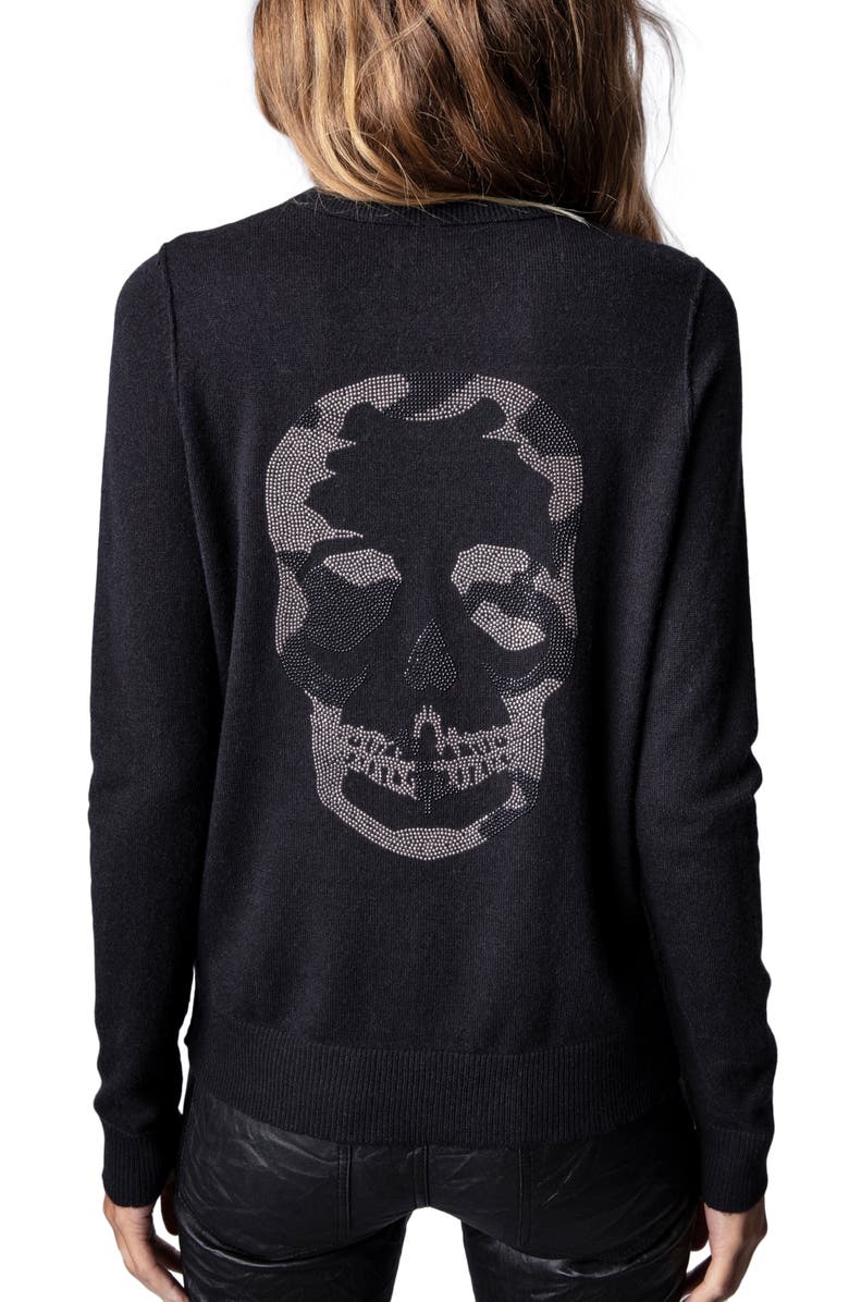 Zadig & Voltaire Women's Miss Camo Skull Strass Sweater, Alternate, color, 