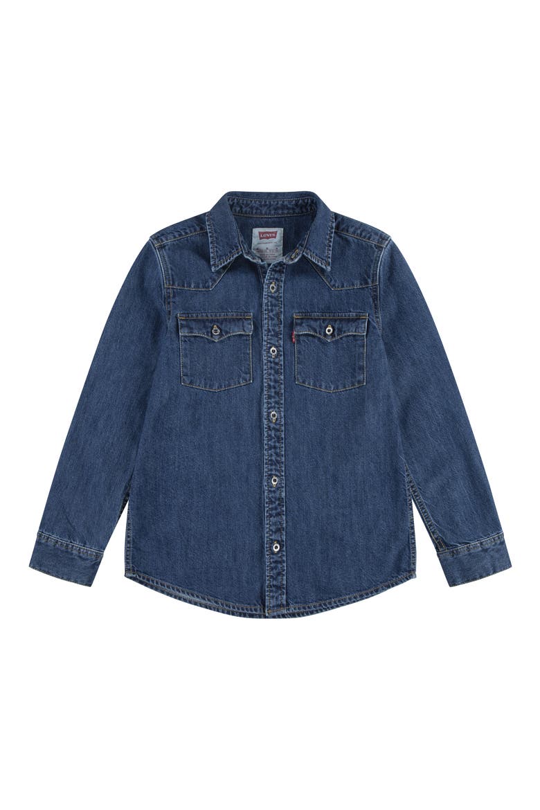 Kids' New Barstow Denim Button-Up Western Shirt, Main, color, SAVES THE DAY