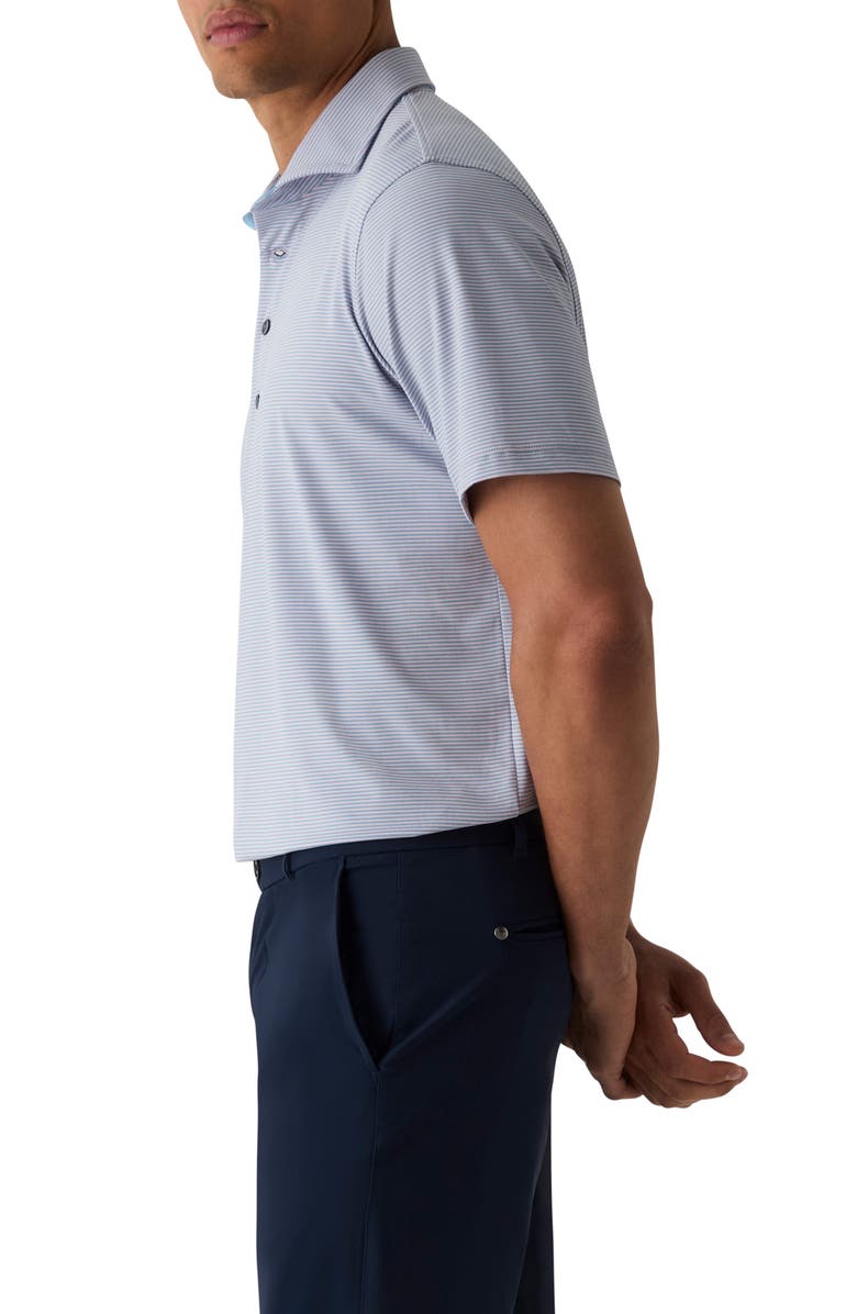 Greyson Saranac Stripe Polo, Alternate, color, Maltese Blue/ Arctic
