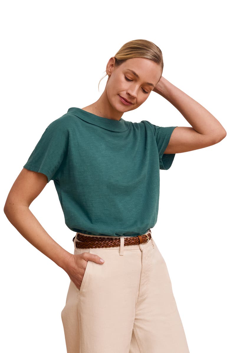 Celtic & Co. Sculpted Boat Neck Relaxed T-Shirt, Alternate, color, Teal