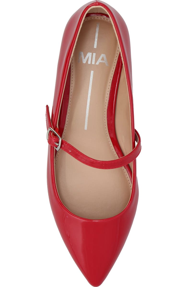 MIA Aviba Mary Jane Pointed Toe Flat, Alternate, color, Red