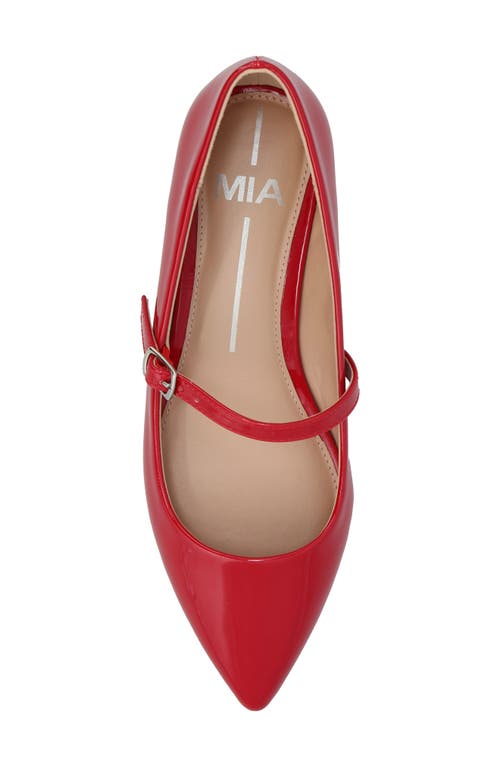 Shop Mia Aviba Mary Jane Pointed Toe Flat In Red