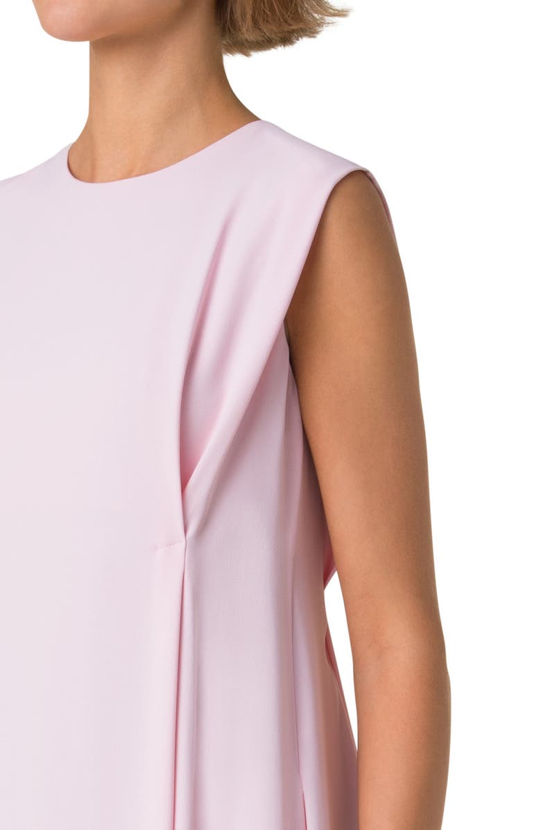 Akris Pleated Crepe Midi Dress, Alternate, color, Blush
