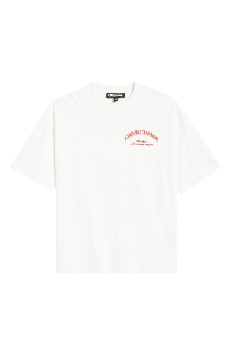 CRIMINAL DAMAGE Hot Wings Short Sleeve T-Shirt, Alternate, color, Ecru/Red