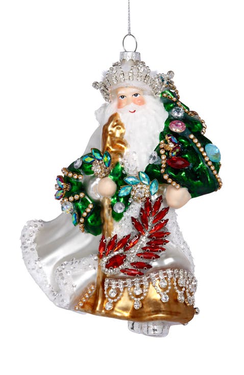 Jewel and Gem Santa Ornament