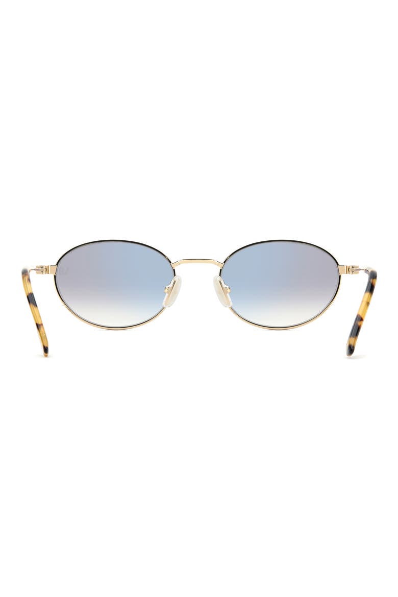 50mm Oval Sunglasses, Alternate, color, GOLD HAVANA/ BLUE SF ANTIREF