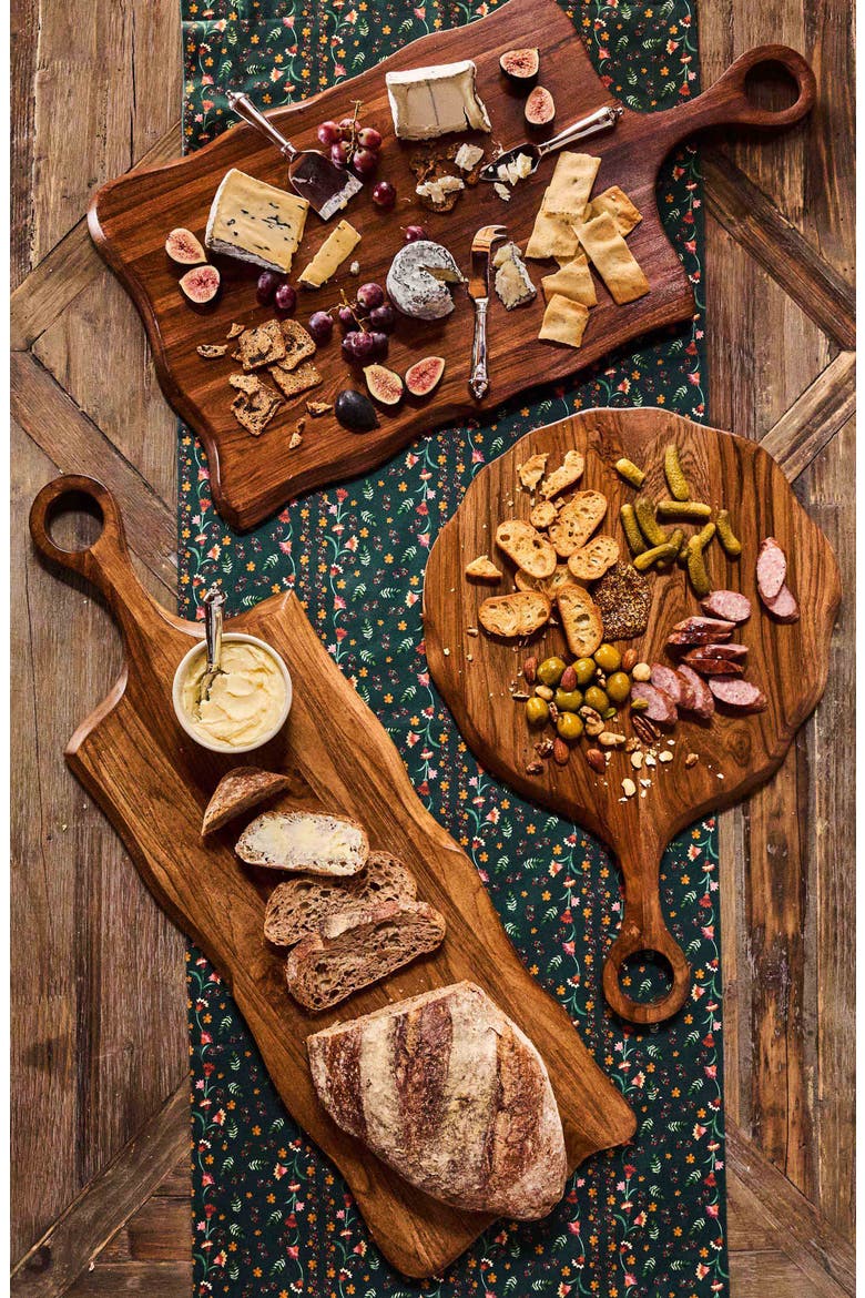 Puro Long Teak Serving Board, Alternate, color, BROWN