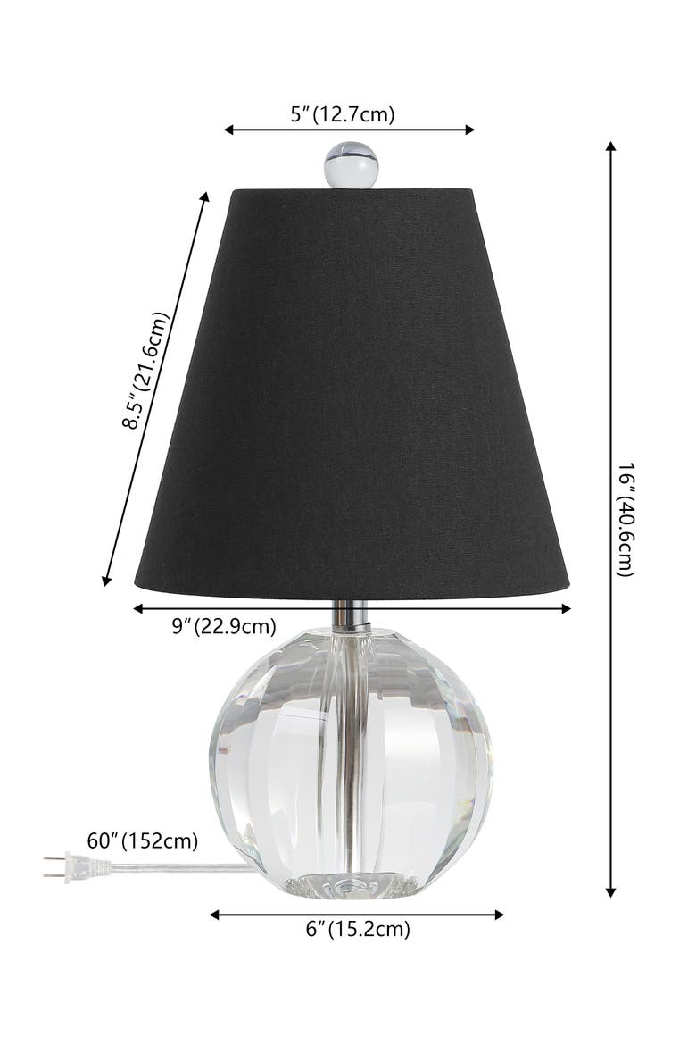 Goddard 16" Crystal Ball/Metal LED Table Lamp, Alternate, color, Clear/Black