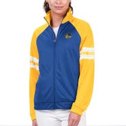 G-III 4HER BY CARL BANKS Women's G-III 4Her by Carl Banks Royal Golden State Warriors Main Player Raglan Rhinestone Full-Zip Track Jacket