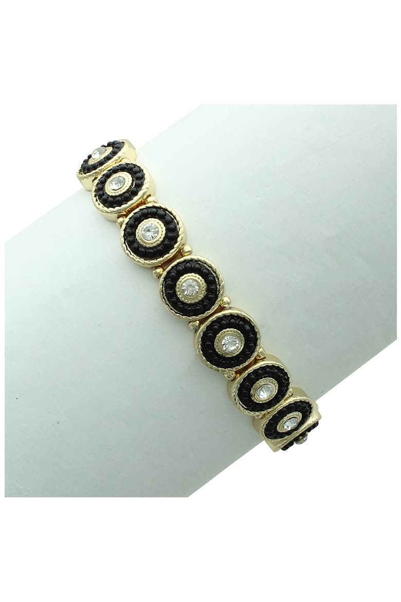 Full Circle Stretch Bracelet, Alternate, color, GOLD/ BLACK/ CLEAR