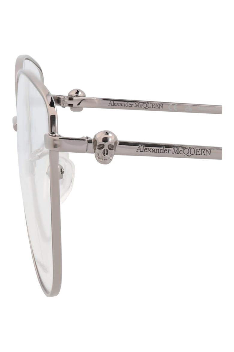 57mm Cat Eye Reading Glasses, Alternate, color, RUTHENIUM TRANSPARENT