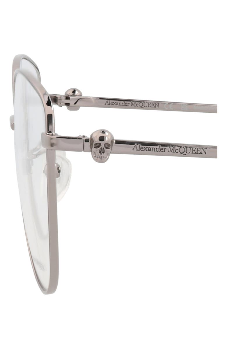 McQueen 57mm Cat Eye Reading Glasses, Alternate, color, Ruthenium Transparent