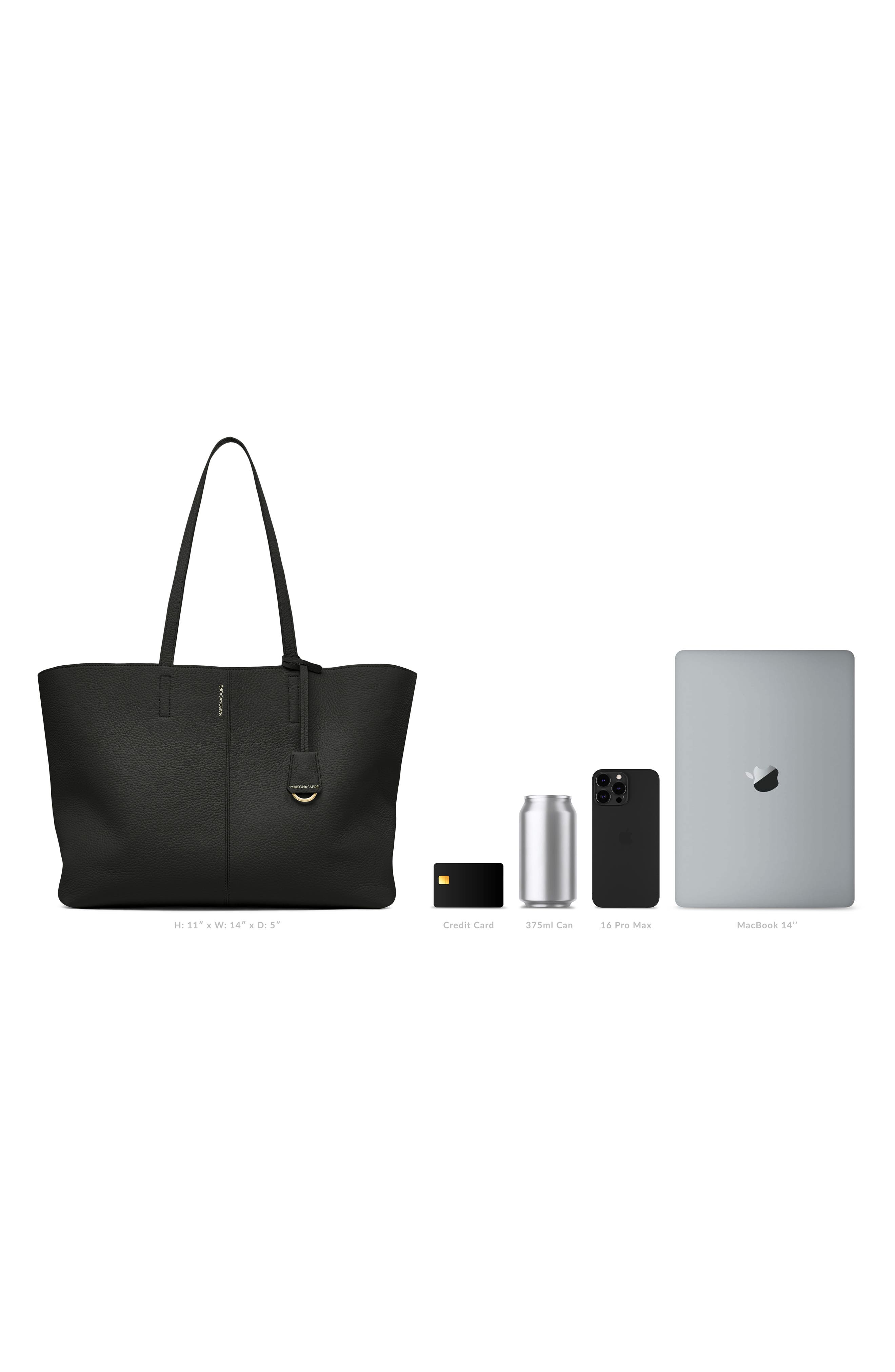 MAISON de SABRÉ Large Leather Snap Soft Tote, Alternate, color, Rouge Noir