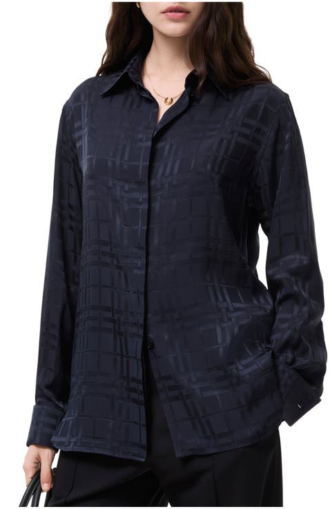 Classic Fit Check Silk Shirt