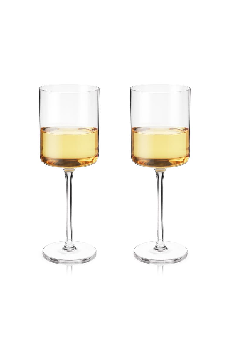 Laurel Crystal White Wine Glasses Set of 2, Alternate, color, Clear