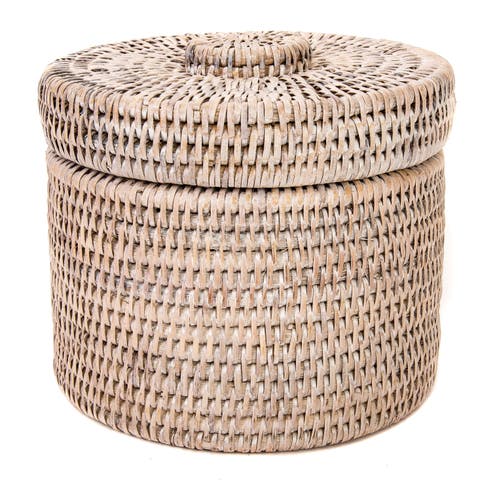 Artifacts Rattan Round Single Tissue Roll Box