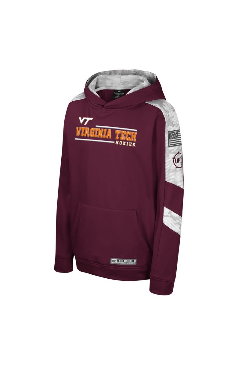 COLOSSEUM Youth Colosseum Maroon Virginia Tech Hokies OHT Military Appreciation Cyclone Digital Camo Pullover Hoodie, Alternate, color,