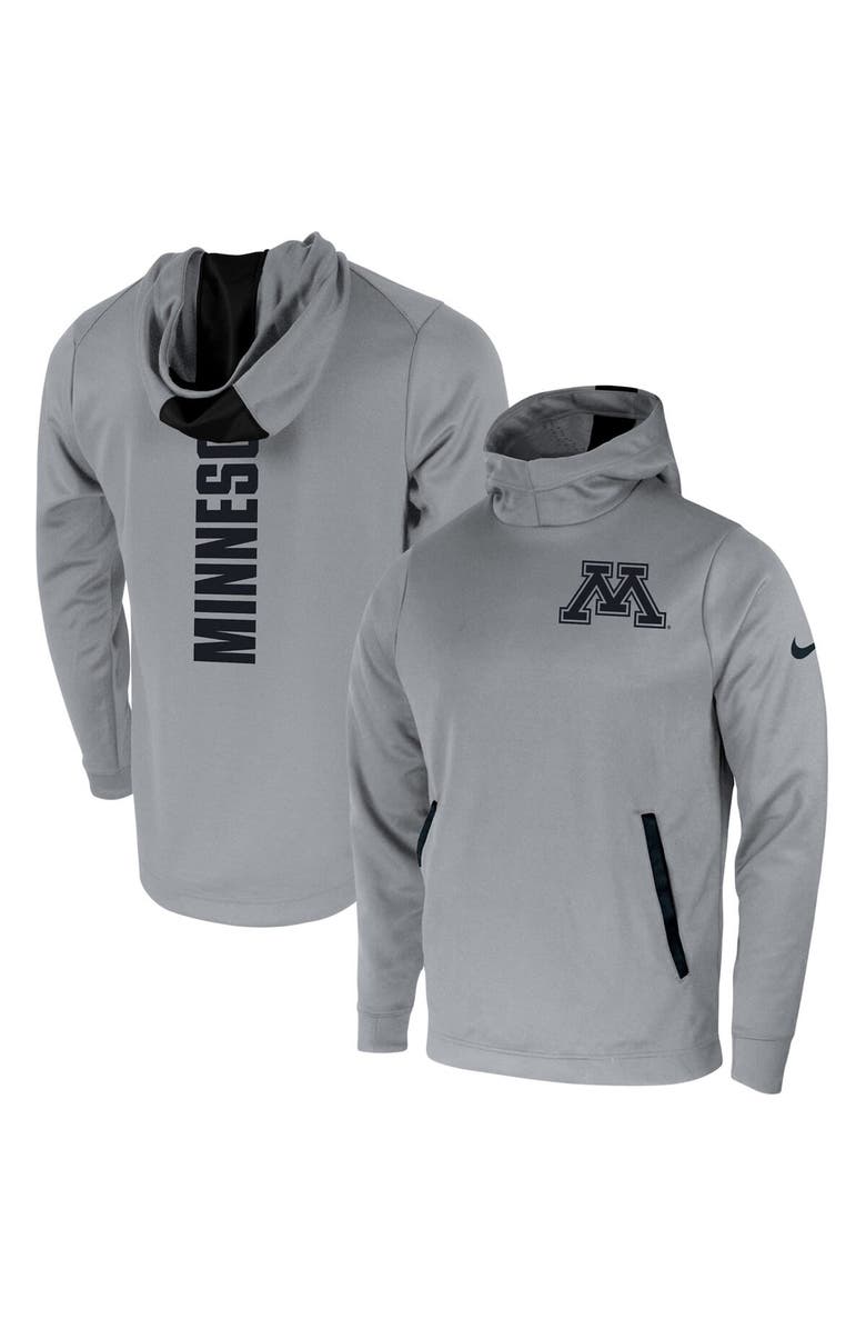 Nike Men's Nike Gray Minnesota Golden Gophers 2-Hit Performance Pullover Hoodie, Main, color, 