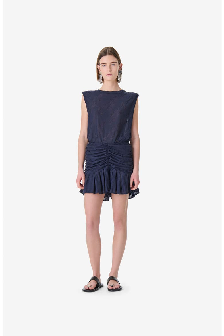 Hasley Ruched Mini Skirt, Main, color, ANCHOR BLUE