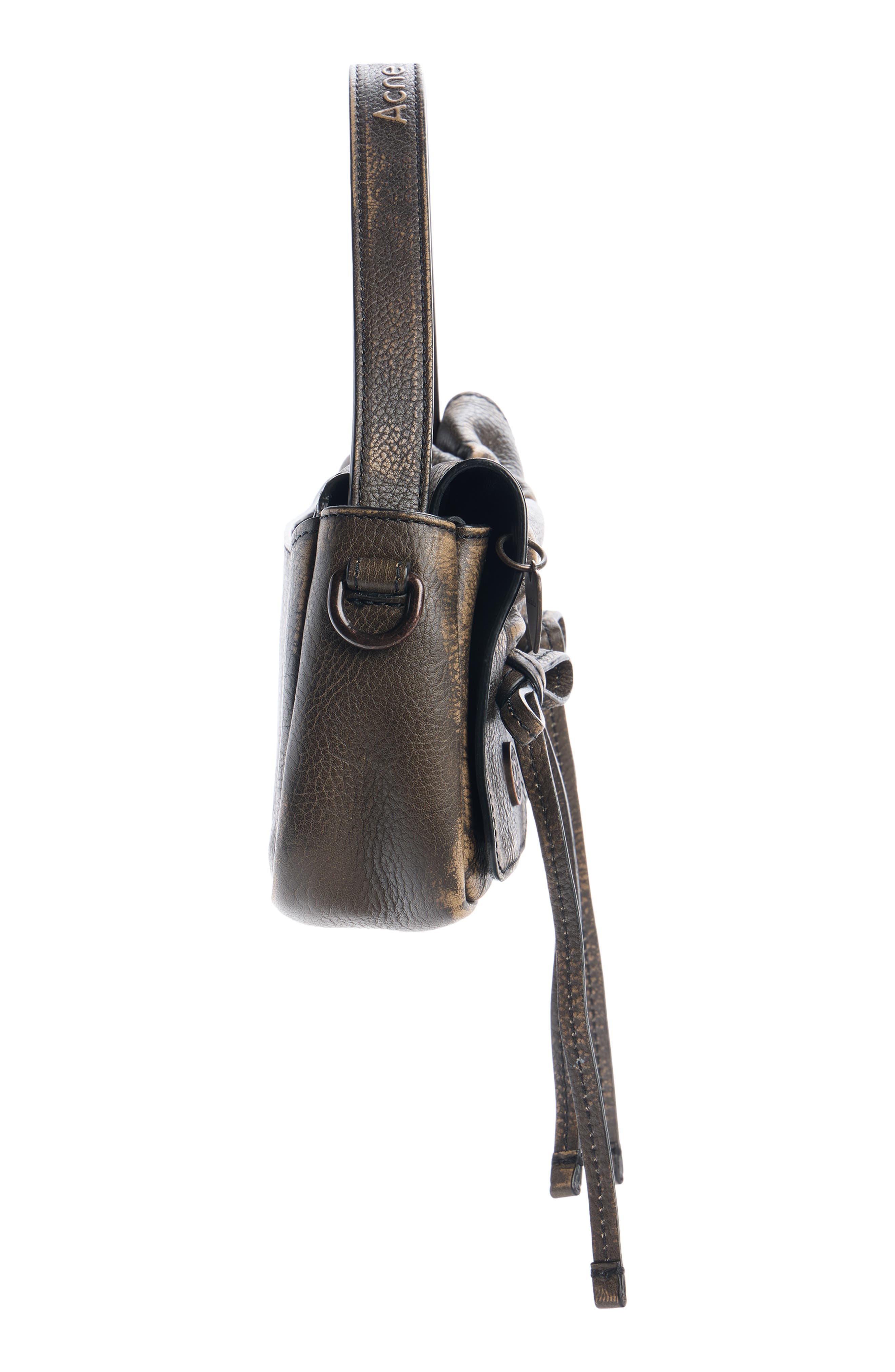 Multipocket Leather Shoulder Bag, Alternate, color, DARK BROWN/ BEIGE