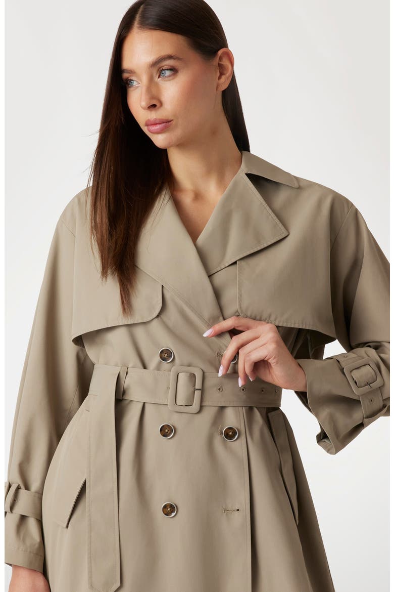 Amira Trench Coat, Alternate, color, KHAKI